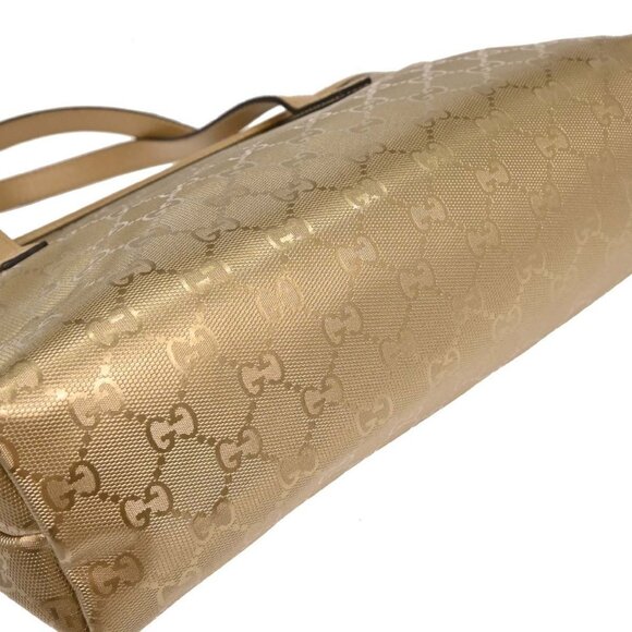 Gucci Gold PVC GG Tote Handbag 211138 002123 177452 - Picture 5 of 10